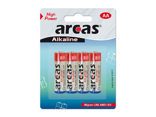 Pack de 4 piles Alcaline Mignon AA Arcas