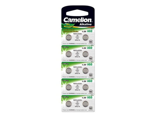 Pack de 10 piles Camelion Alcaline AG0 0% Mercury/Hg