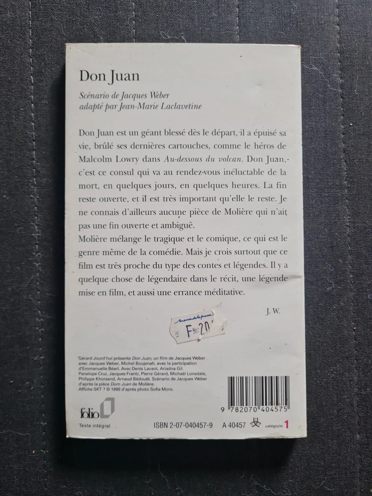 Don Juan - Jean-Marie Laclavetine  - Jacques Weber - Folio 3101