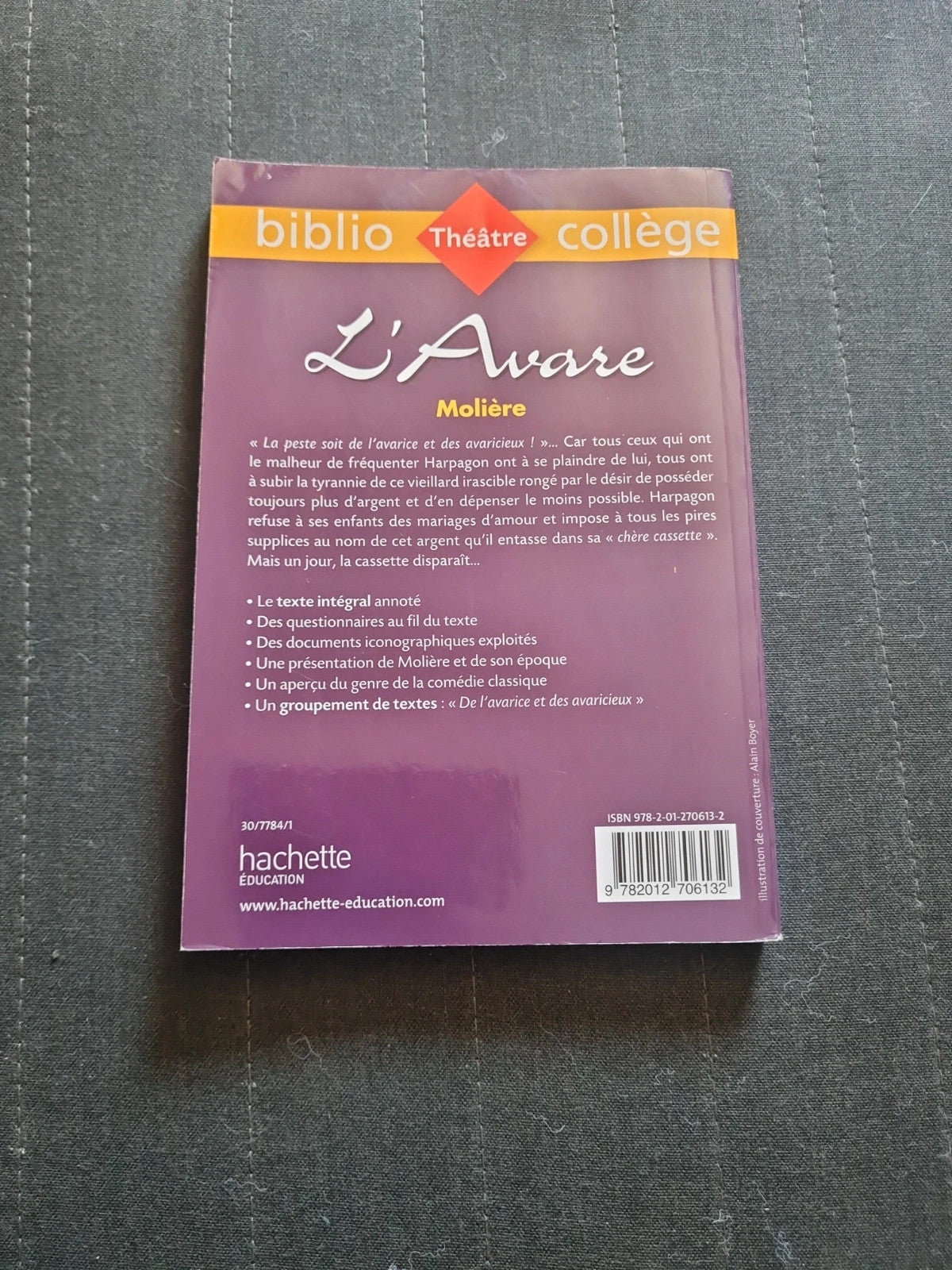 L'avare - Molière - hachette - Bibliocollège 16