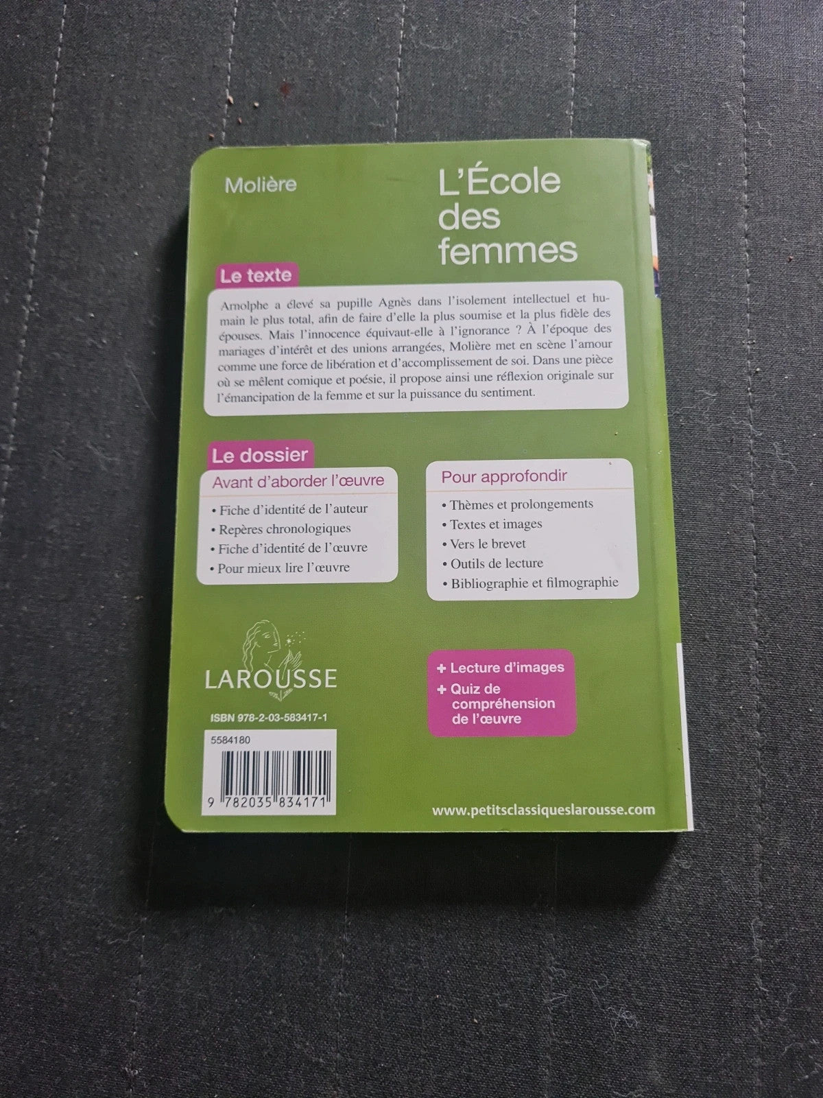 L'ecole Des Femmes - Molière - Larousse N°8