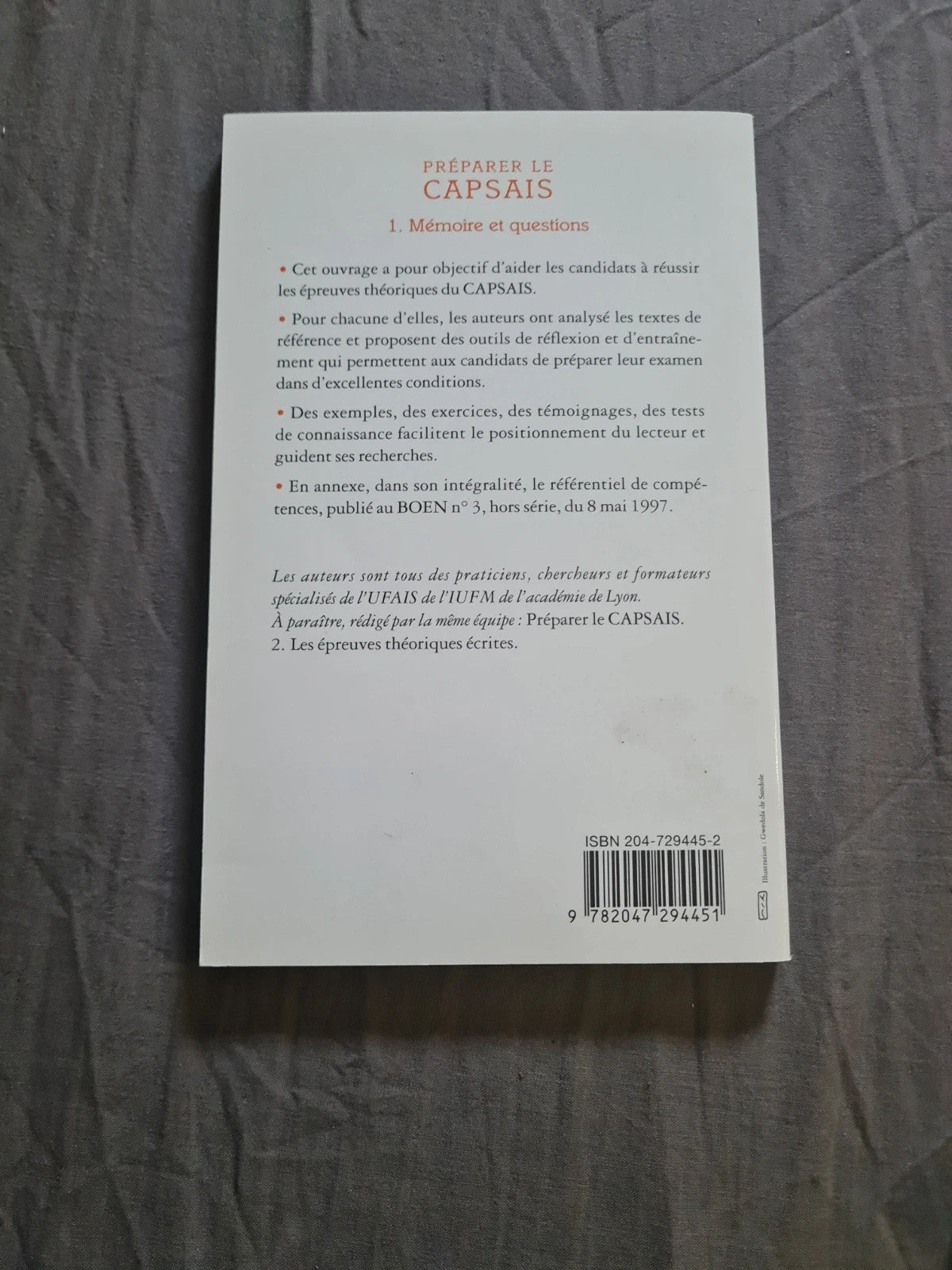 Preparer le capsais 1 memoire et questions , Enseignement spécialisé Dominique Senore