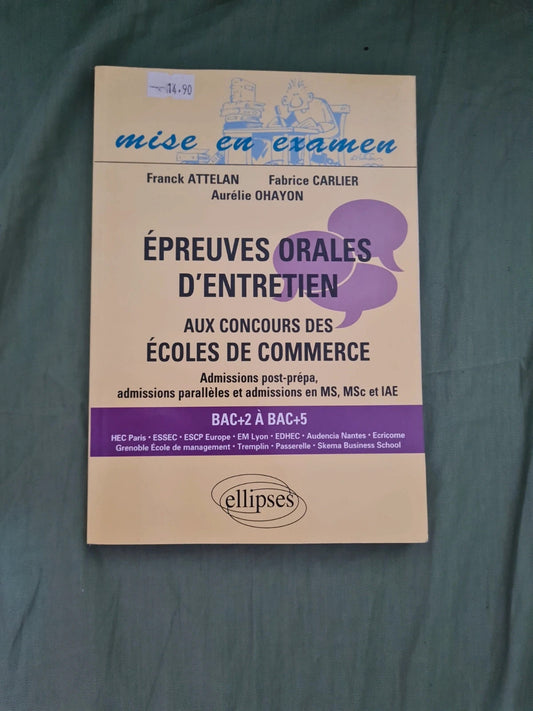 Épreuves orales d'entretien aux concours des écoles de commerce