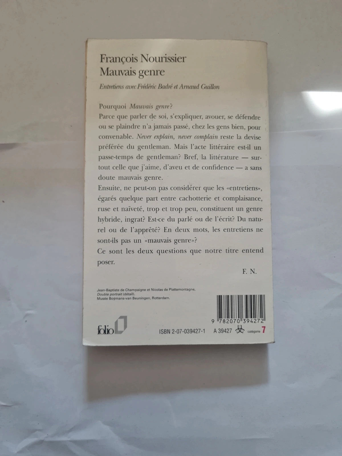 Mauvais genre,  François Nourissier