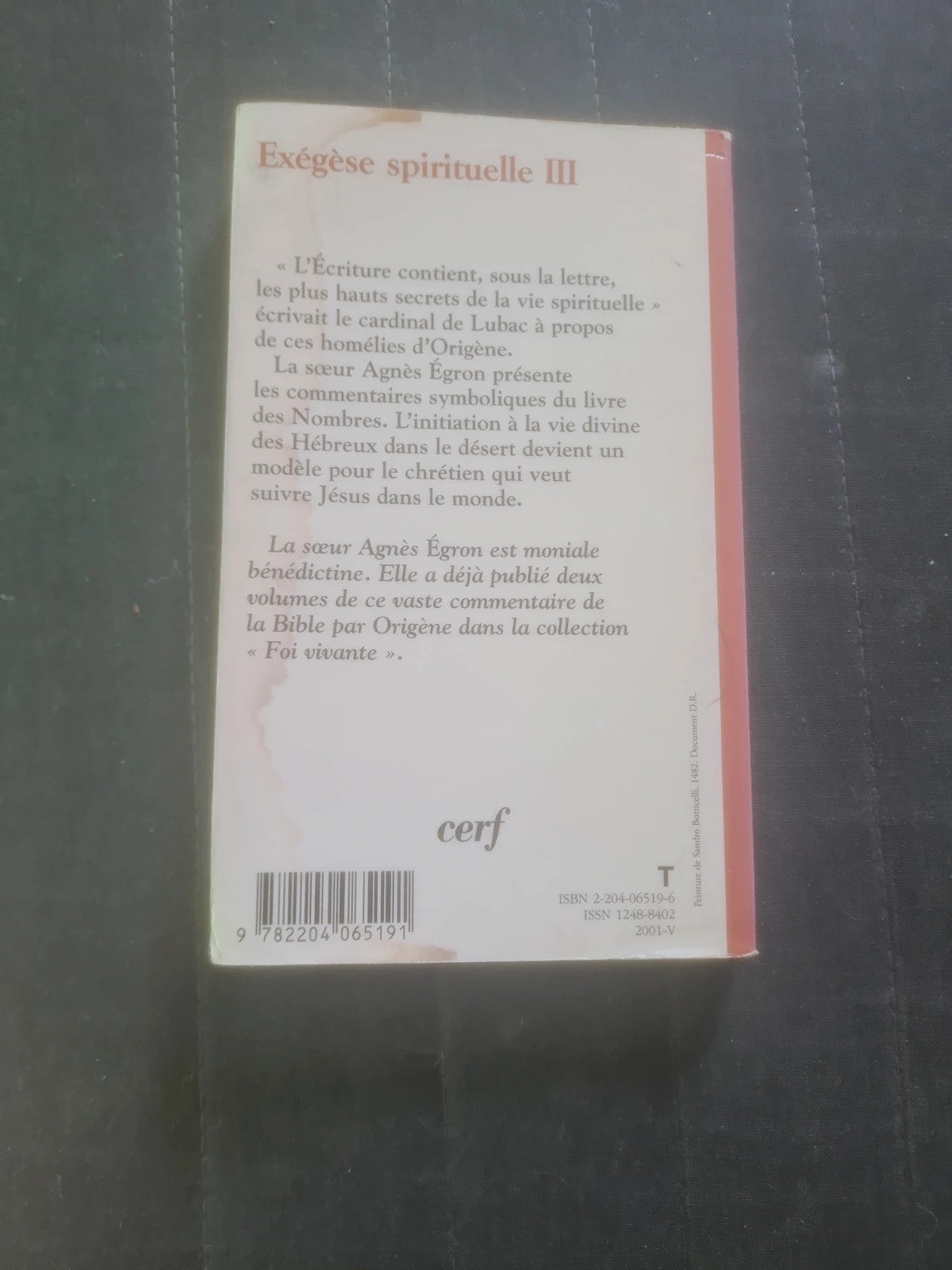 Exégèse spirituel 3 , les Nombre,  Origène , Cerf