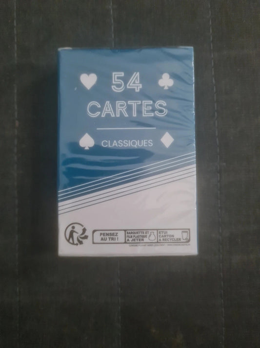 Jeu de de 54 cartes classiques plastifiées