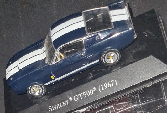 Shelby GT500 ( 1967 ) 1/43 ème métal altaya sans couvercle plastique transparent
